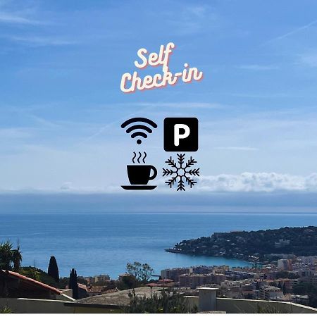 Charmant Studio Climatisé vue mer panoramique , Parking gratuit Menton Exterior foto